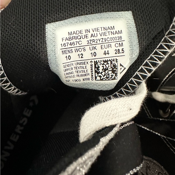 Converse All-Star Black with Silver Glitter Two-Tone Shoes - Picture 2 of 8